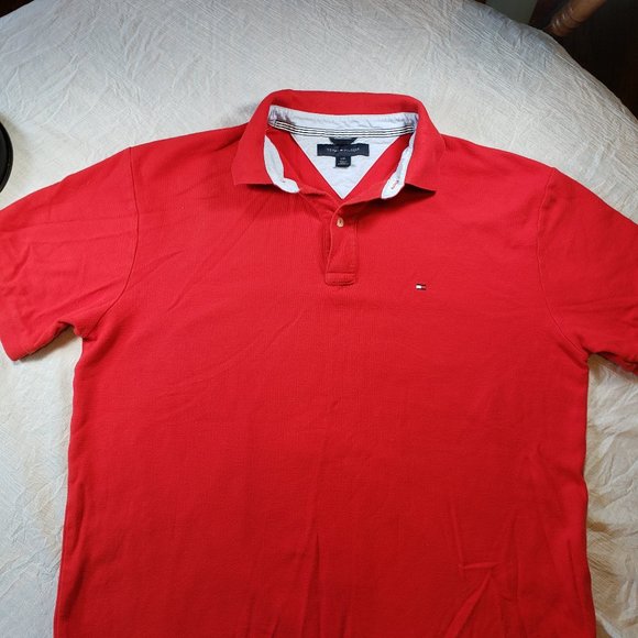 Men's Tommy Hilfiger Red Polo - Picture 1 of 4